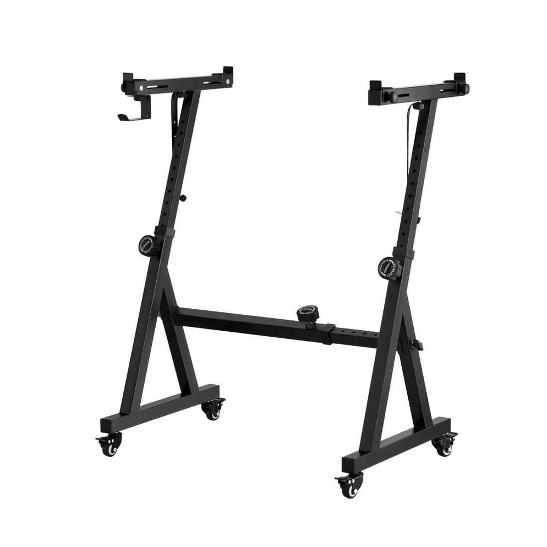 3 Alpha Heavy Duty Adjustable Piano Stand with Lockable Wheels Z-Stand - Black, 3 of 6