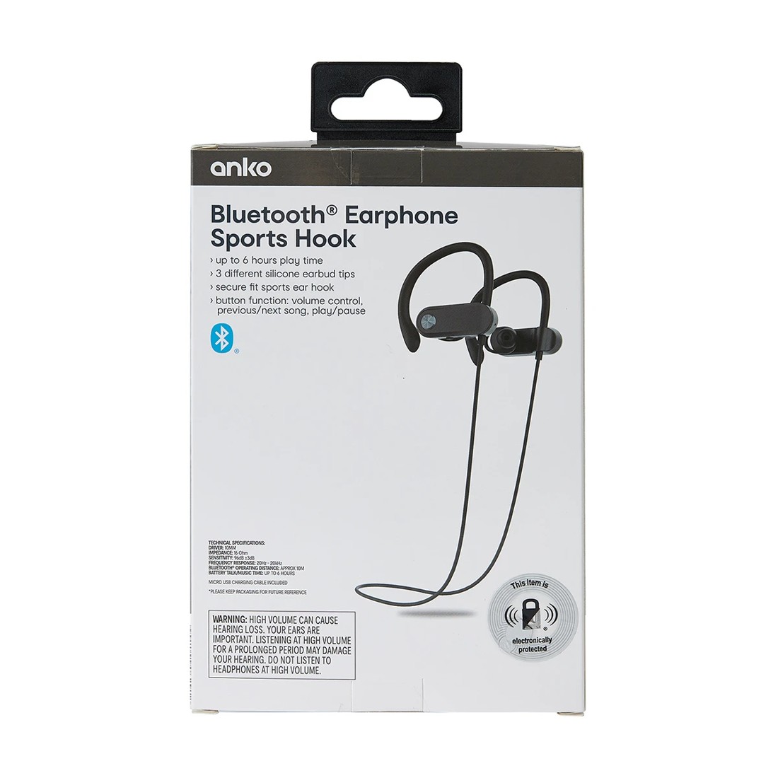 8 Sports Hook Bluetooth Earphones - Black, 8 of 10