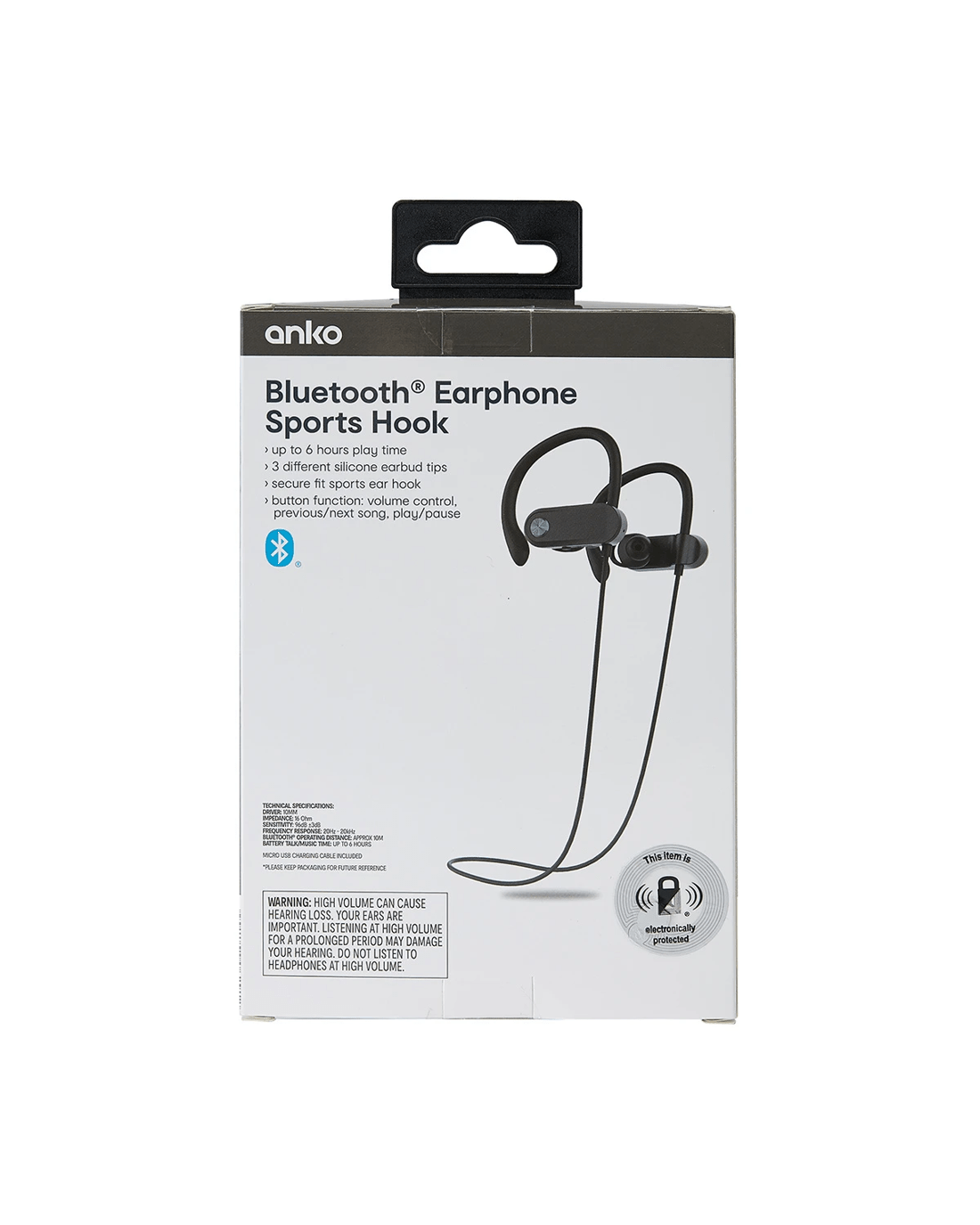 8 Sports Hook Bluetooth Earphones - Black, 8 of 10