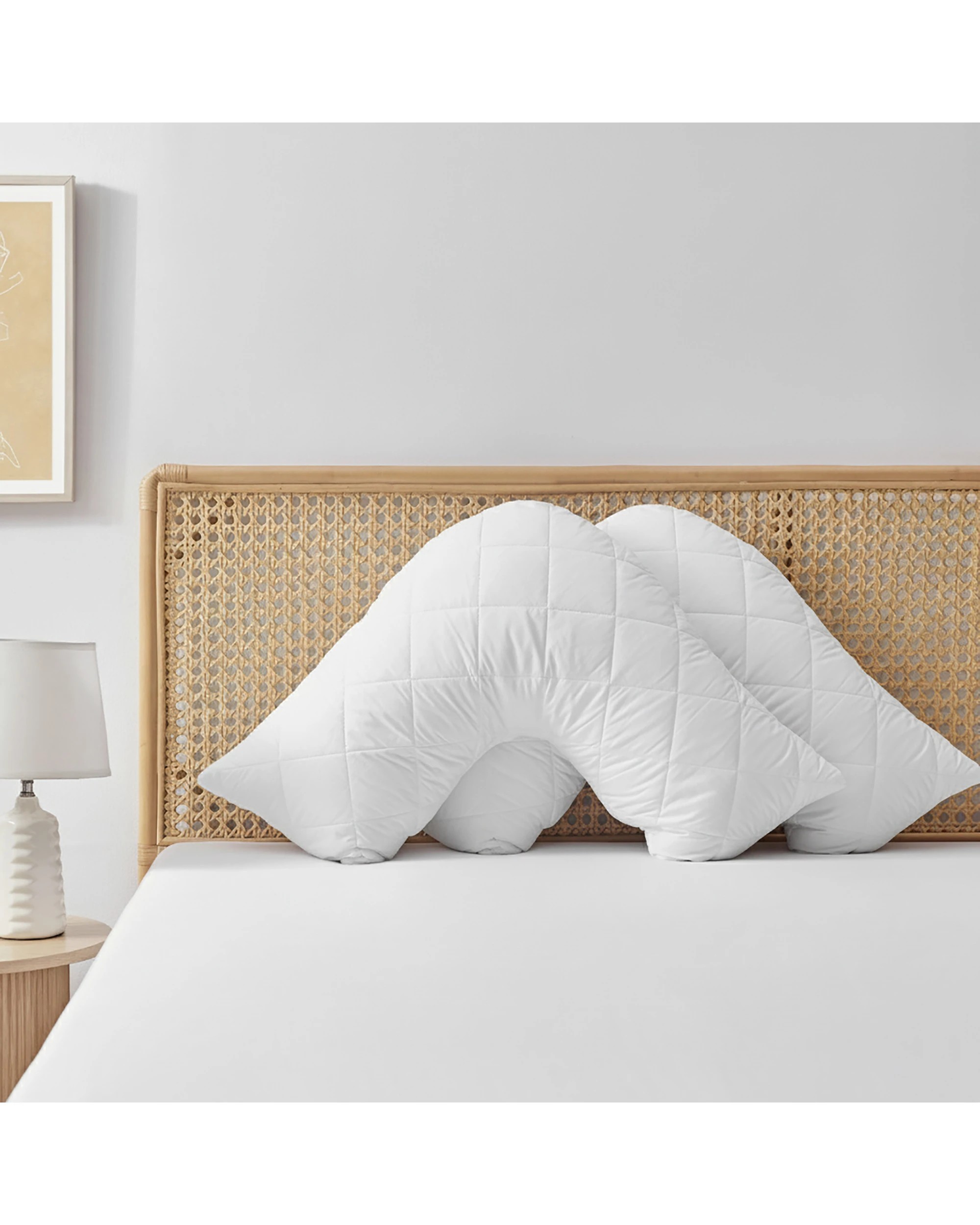 1 ESSN Healthguard Allergy Sensitive Cotton Cover Quilted Waterproof Pillow Protector (Twin Pack) V shape - White, 1 of 9