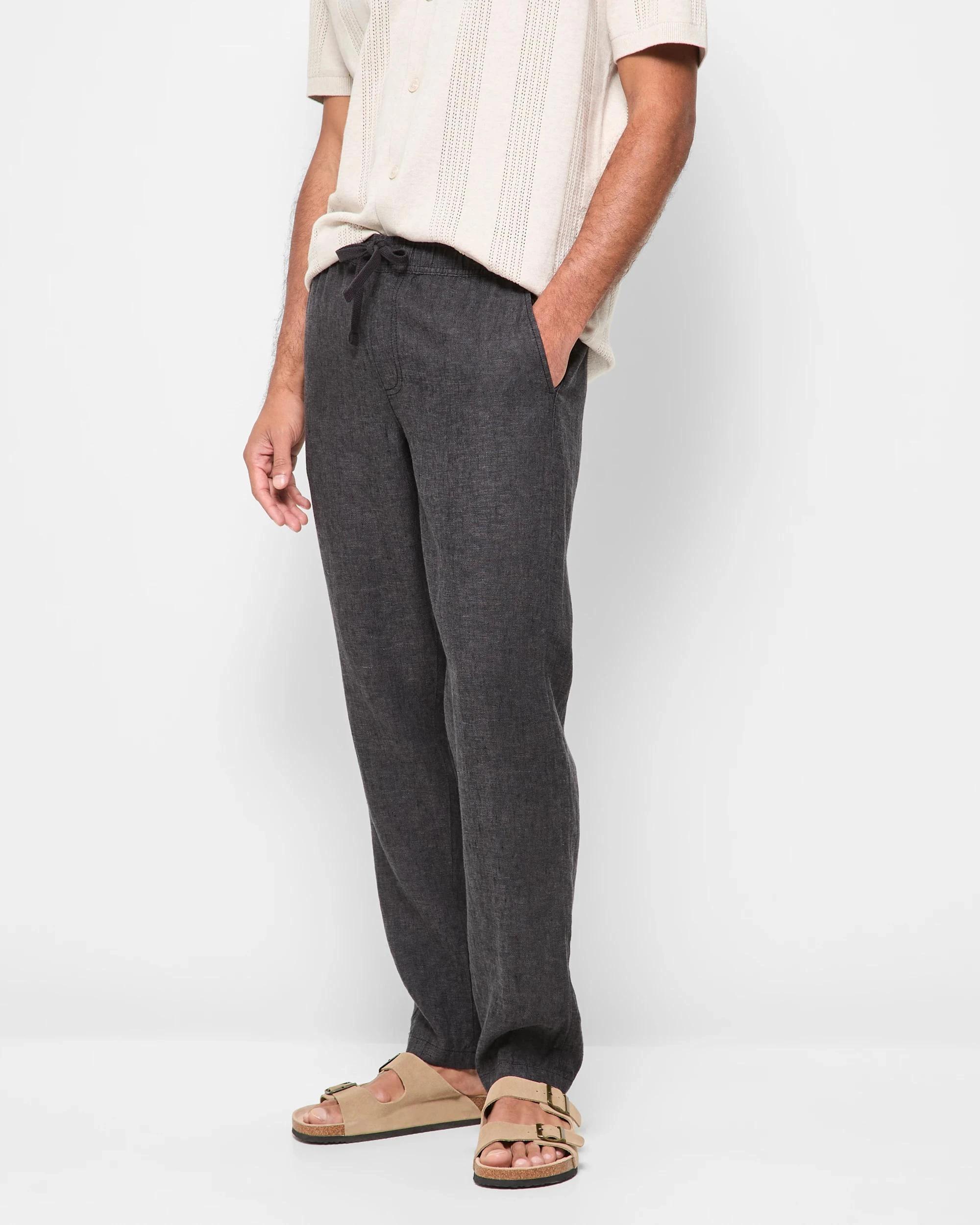 3 Target European Linen Pants BLACK, 3 of 5