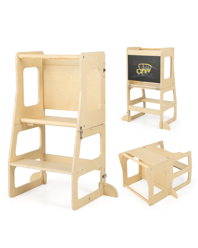 Costway 3-in-1 Foldable Step Stool Table T