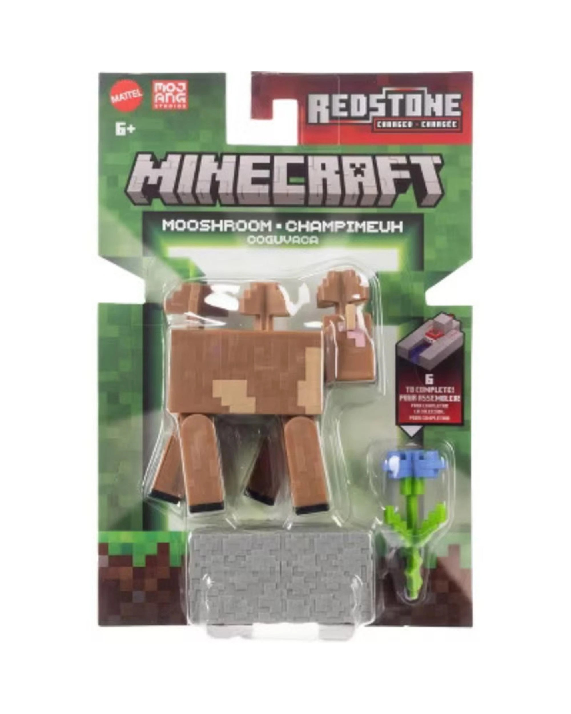 1 Minecraft Redstone Charged Brown Mooshroom Figure, 1 of 3