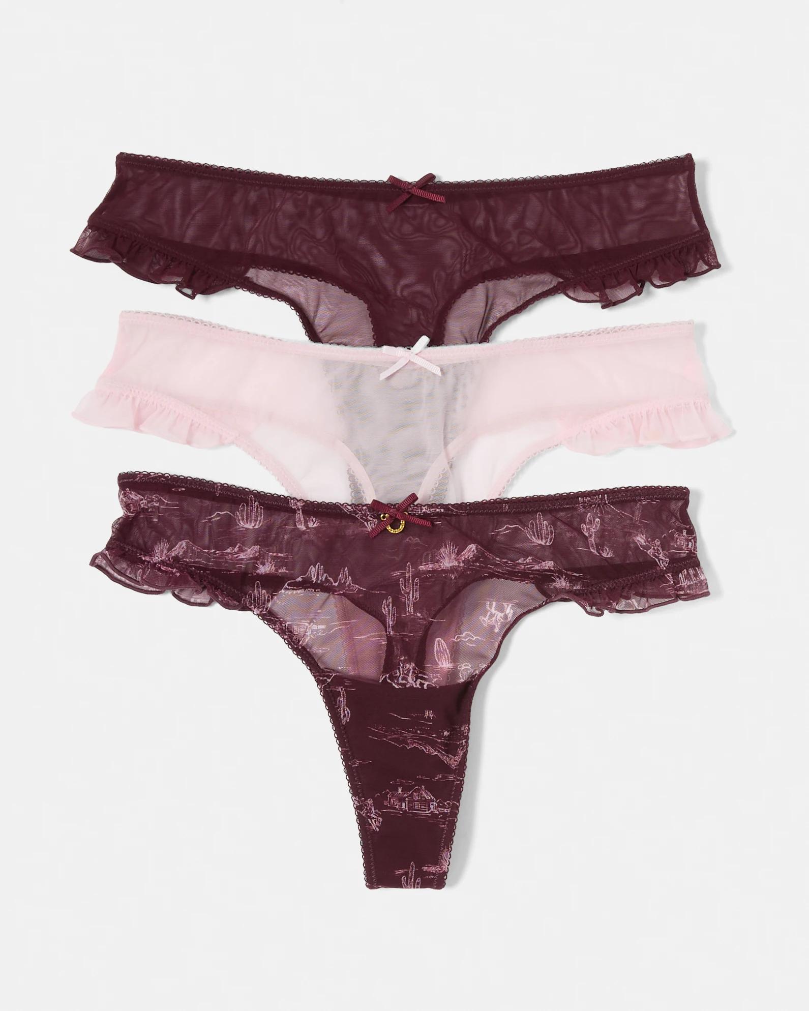 1 3 Pack Mesh G-String Briefs Western, 1 of 10