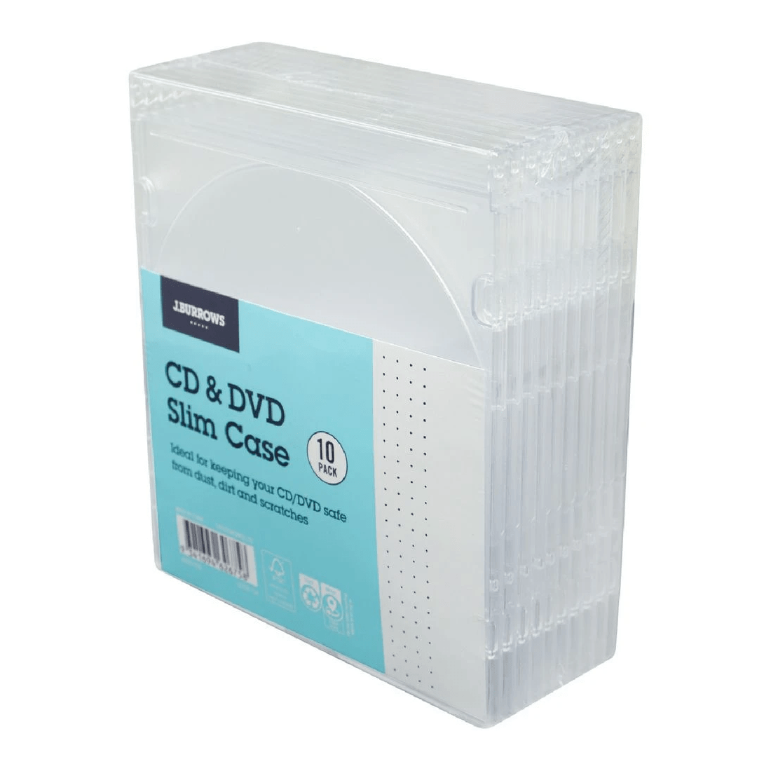 2 J.Burrows Slim CD Case Clear 10 Pack, 2 of 5