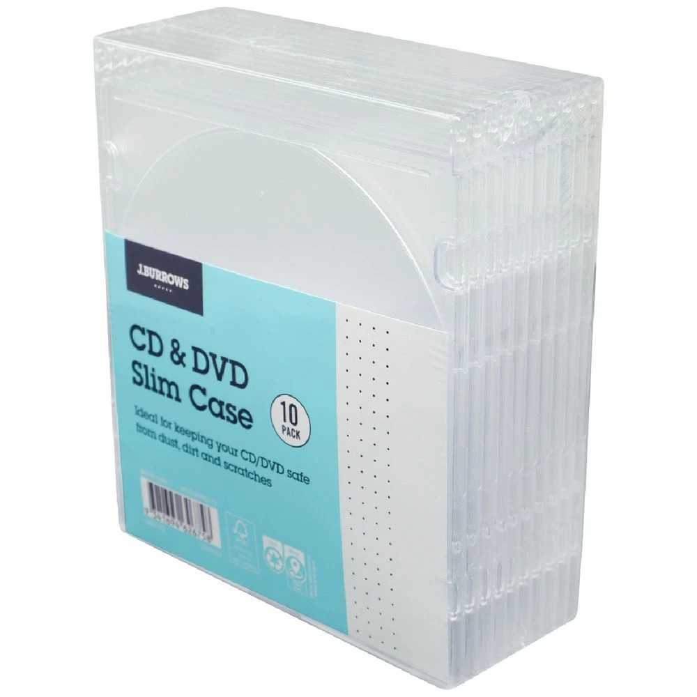 3 J.Burrows Slim CD Case Clear 10 Pack, 3 of 6