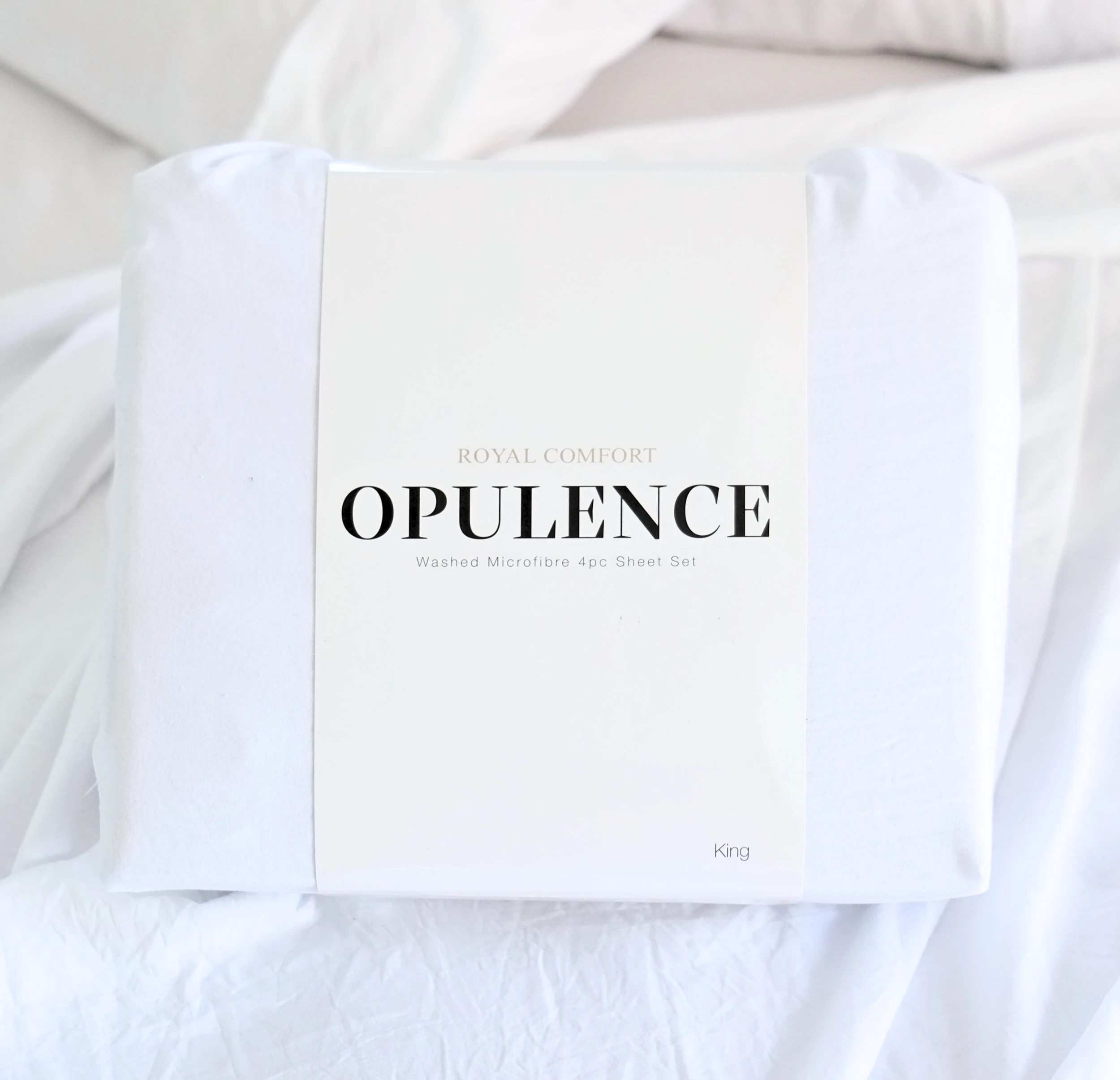 4 Royal Comfort Opulence Washed Microfibre Sheet Set - King Bed - White, 4 of 5