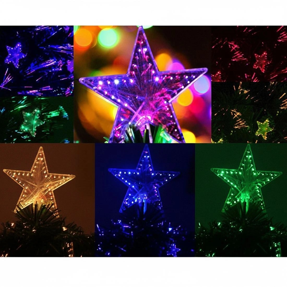 6 Jingle Jollys 2.1m Christmas Tree Optic Fibre LED Xmas tree Colour - Green, 6 of 7