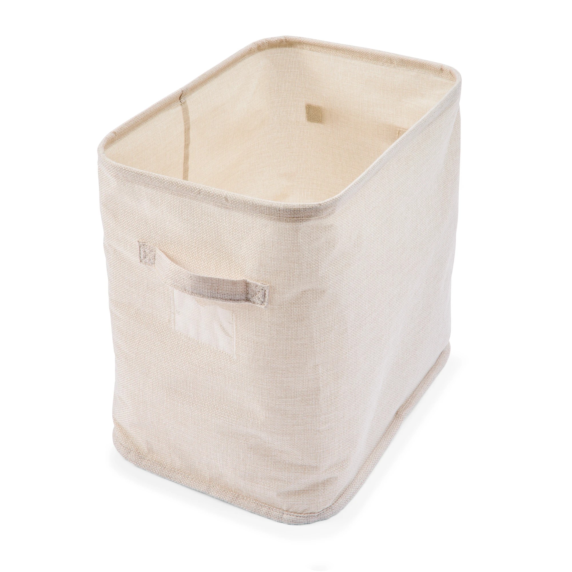 7 Linen Look Tall Narrow Organiser - Beige, 7 of 9