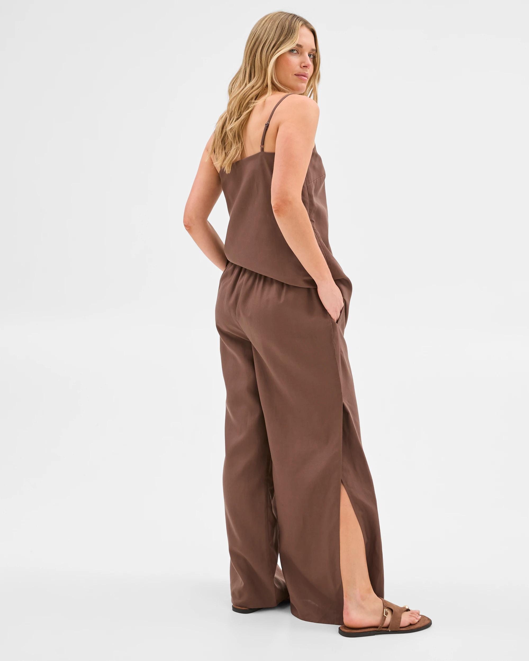 6 Lily Loves Wide Leg Split Pants Soft Taupe, 6 of 6