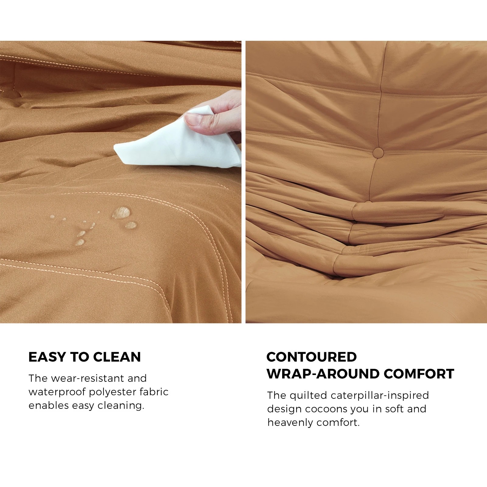 7 Oikiture Floor Sofa Accent Chair Lazy Couch Lounge - Brown, 7 of 10