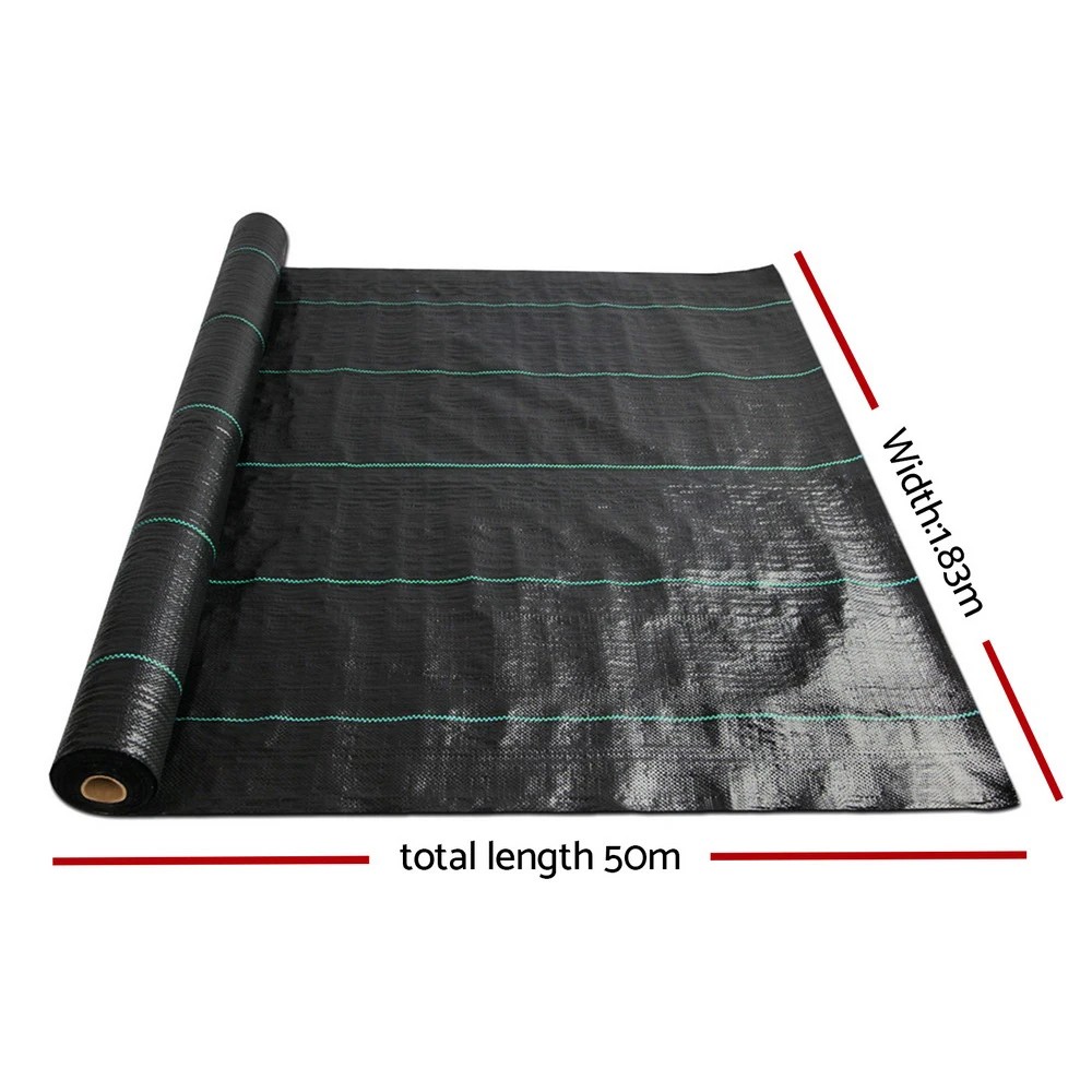 2 Instahut 1.83x50m Weed Mat Weedmat Control - Black, 2 of 7