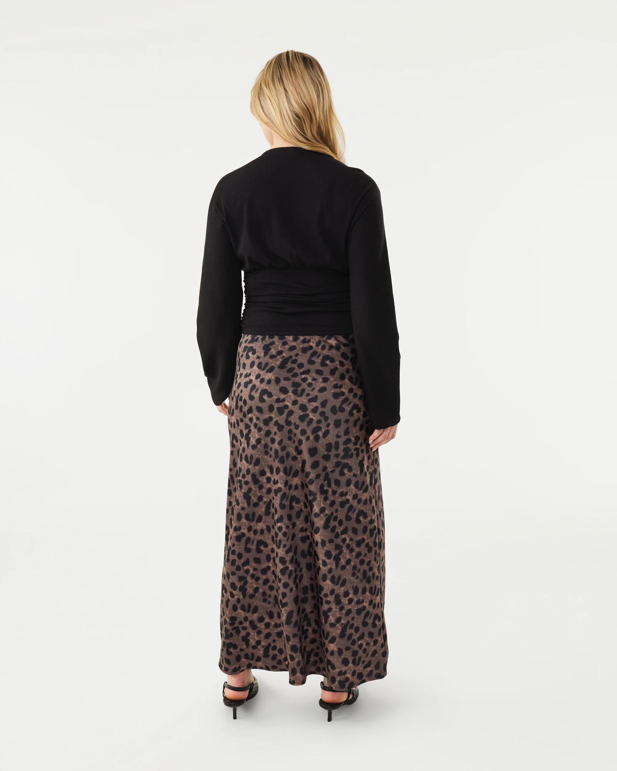 4 Satin Slip Skirt Choc Leo, 4 of 7