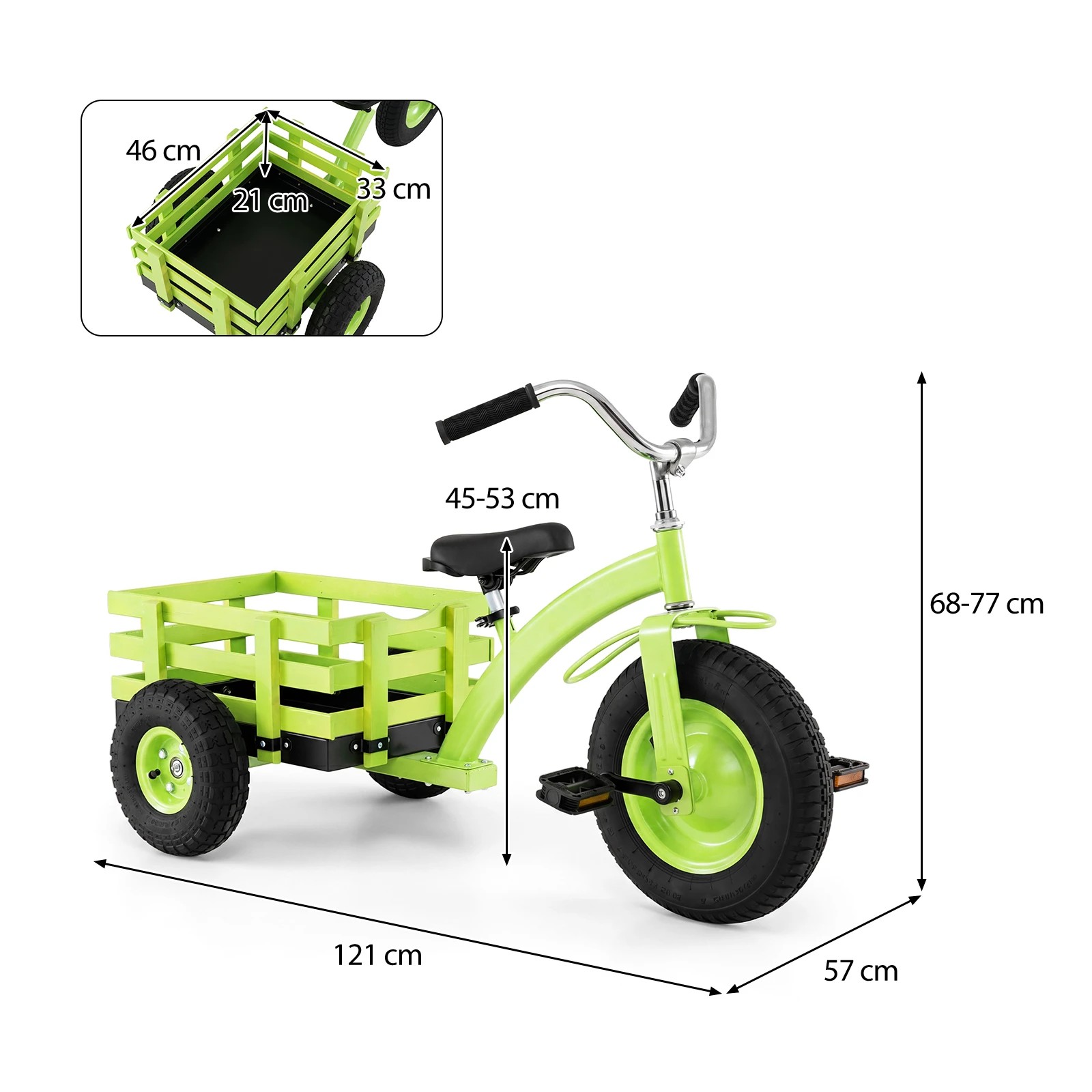 2 Costway Kid Tricycle Carbon Steel Toddler Bike Adjustable Ride on Toy w/Storage Basket - Green, 2 of 3