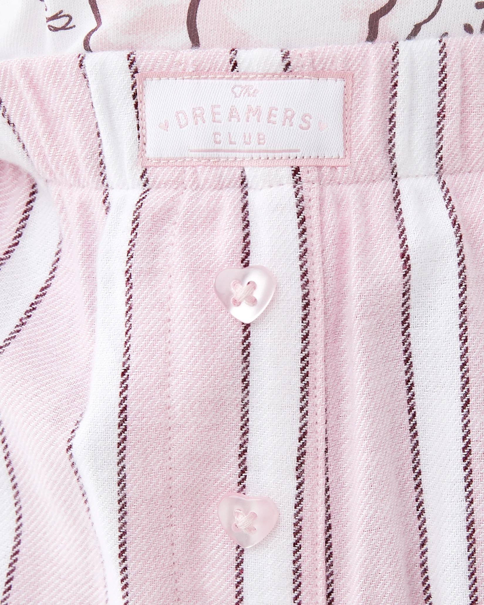 7 Knit Woven Pyjama Set Pnk Lmb, 7 of 8