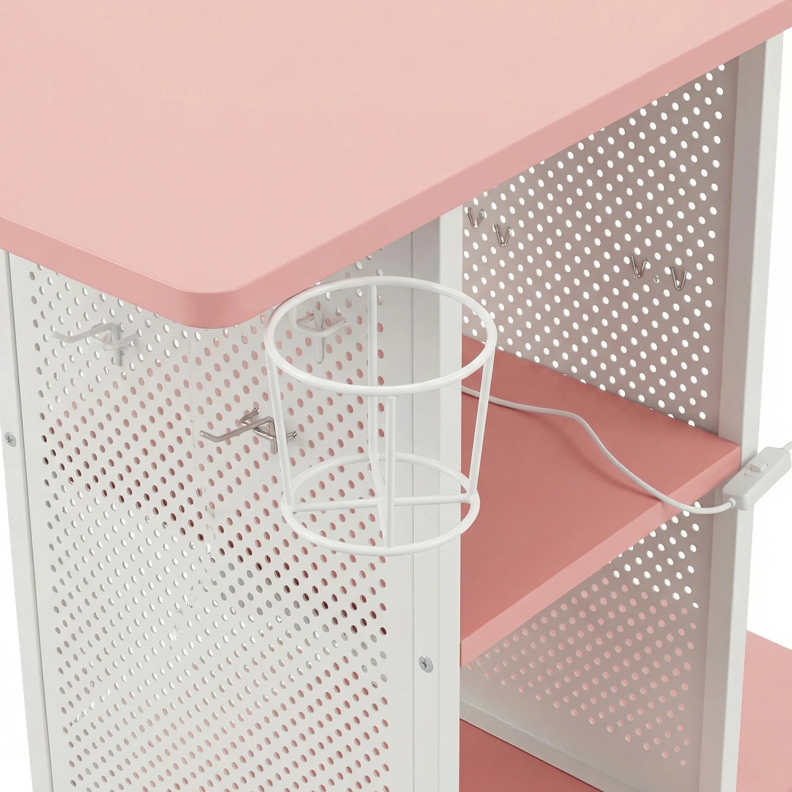 5 Advwin Movable Gaming Desk with LED Lights & Power Outlet, 5 of 8