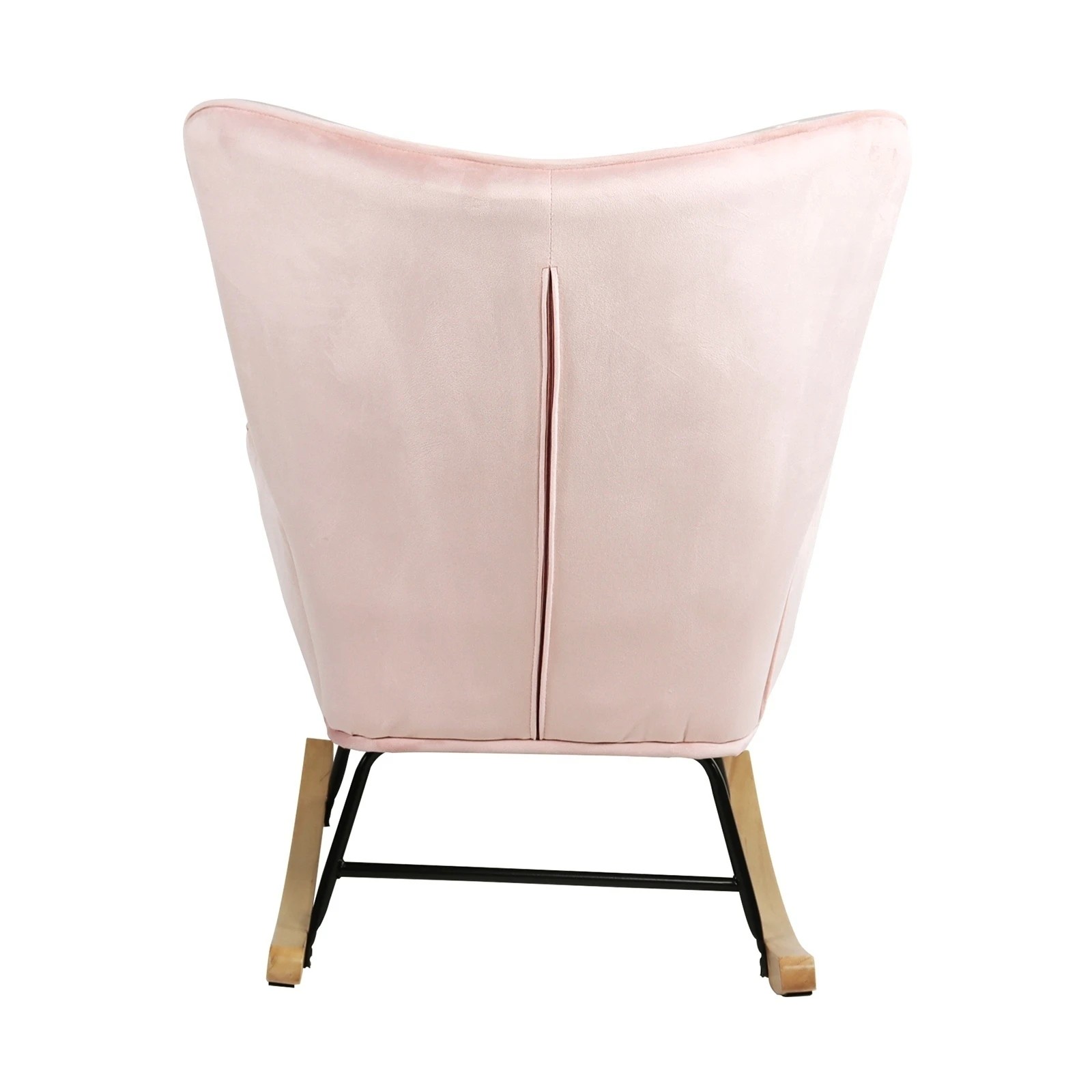 10 Oikiture Rocking Chair Nursing Armchair Velvet Accent Chairs Upholstered
 - Pink, 10 of 10