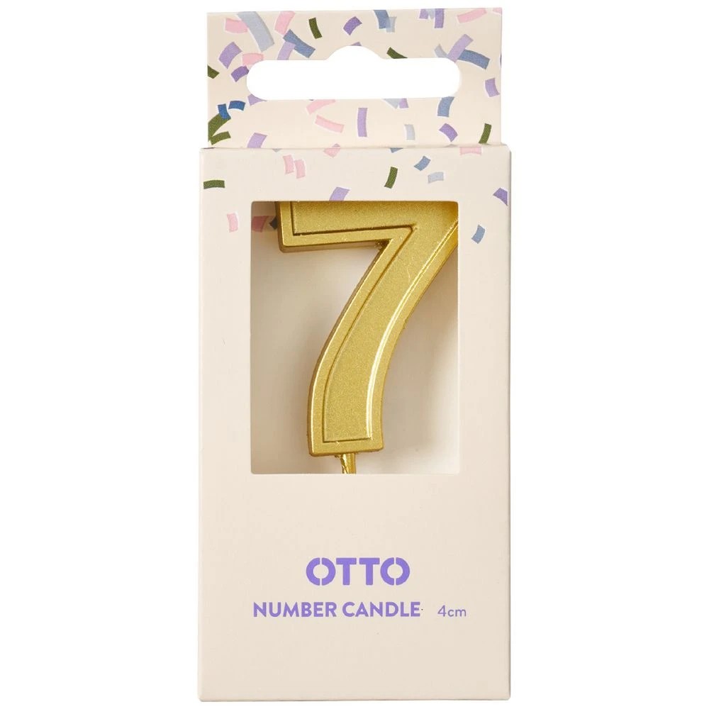 1 Otto Candle Number 7 Gold, 1 of 2