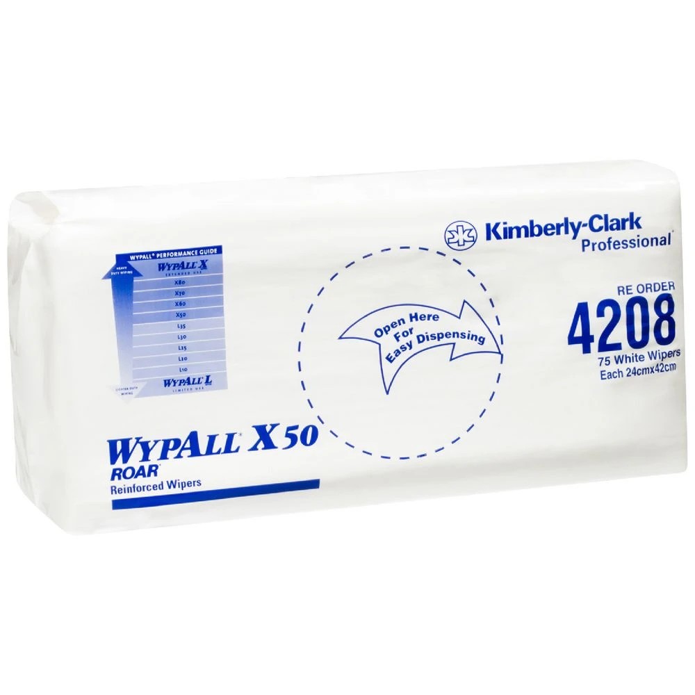 1 WypAll X50 Single Sheet Wipers 75 Pack, 1 of 2
