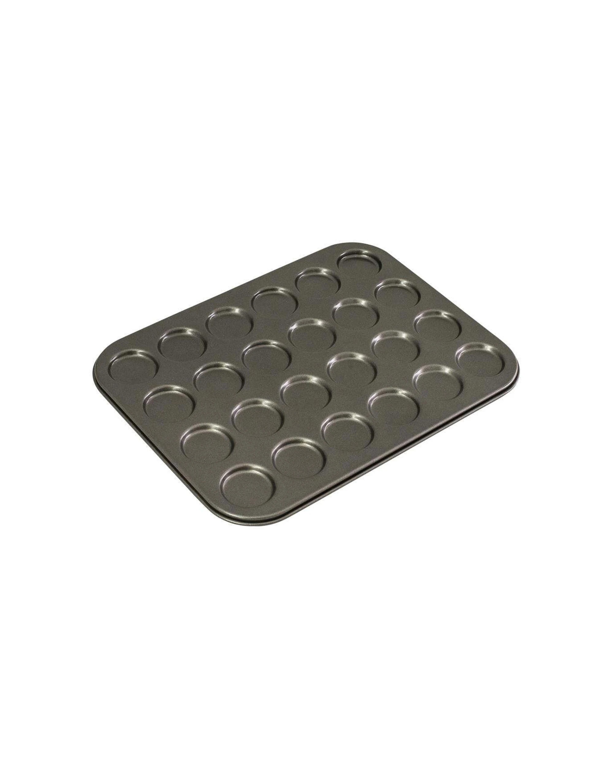 1 Bakemaster 24 Cup Mini Macaroon Tray Rectangle 35 X 27cm Carbon Steel Non Stick - Grey, 1 of 3