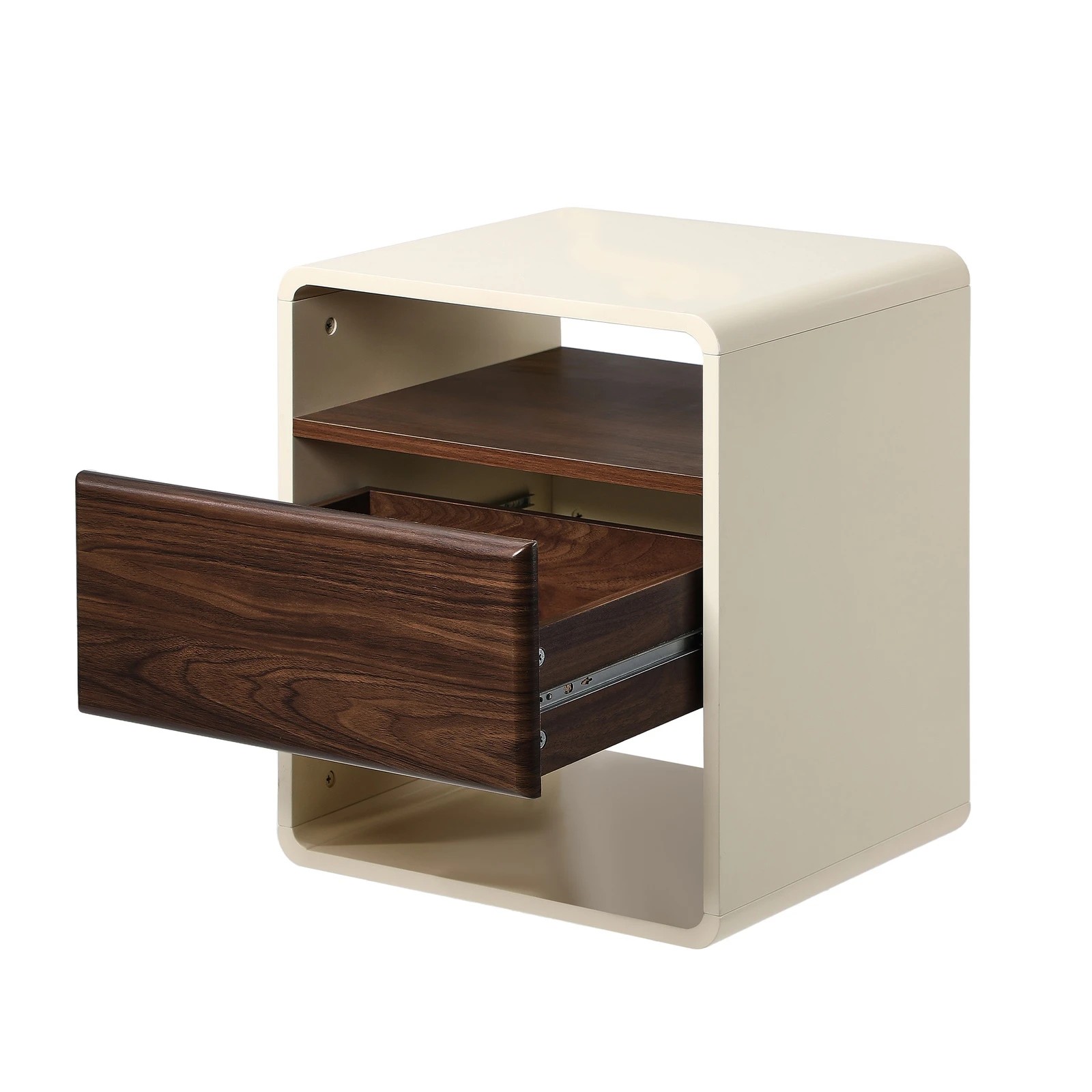 8 Oikiture 2x Bedside Tables Nightstand Side Table Drawer Storage Shelf Retro - Multi, 8 of 9