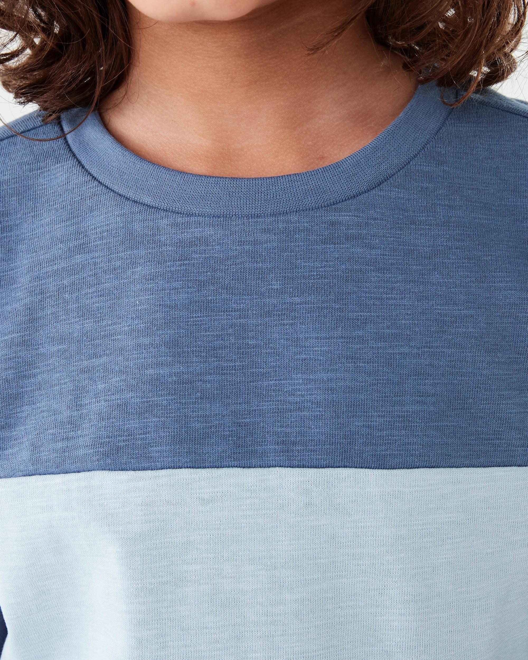 4 Long Sleeve Panel T-shirt Dim Blue, 4 of 7