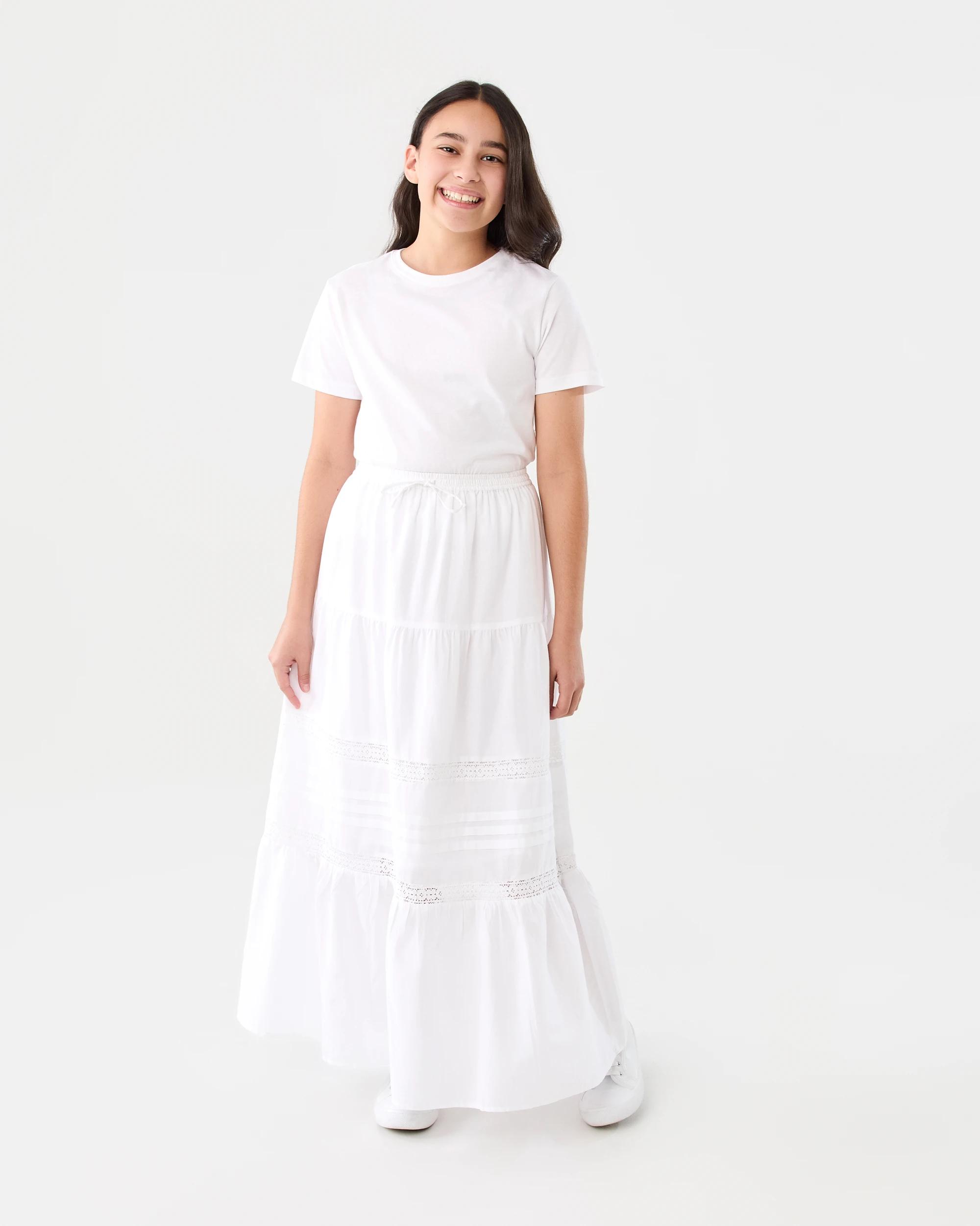 5 Tiered Maxi Skirt White, 5 of 6