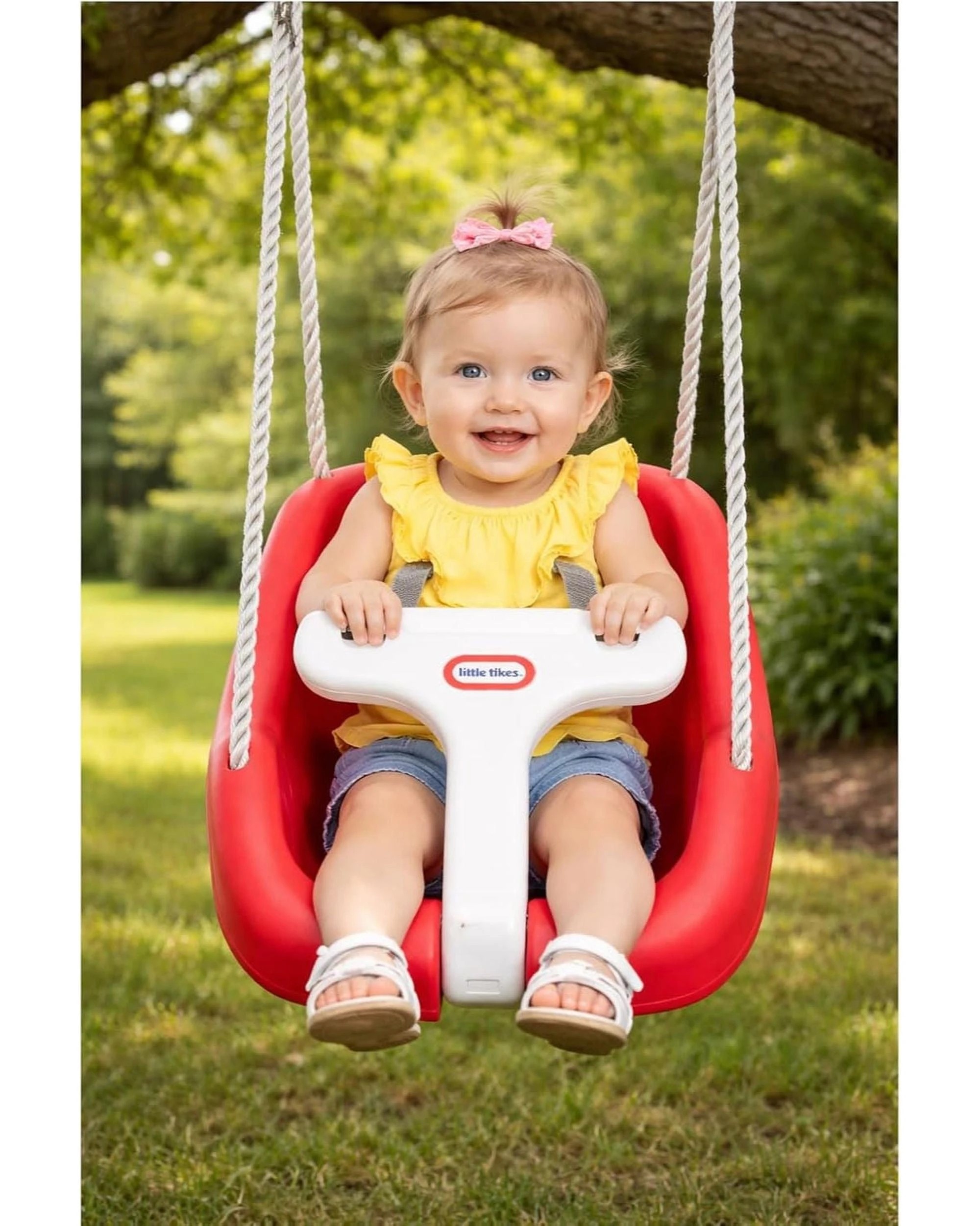 7 Little Tikes 2-in-1 Snug 'n Secure Swing - Red, 7 of 8