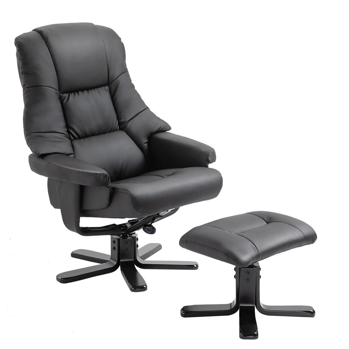 1 Luxdream Home Office Recliner Chair PU Leather Armchair Lounge Sofa Couch Ottoman Footrest, 1 of 6