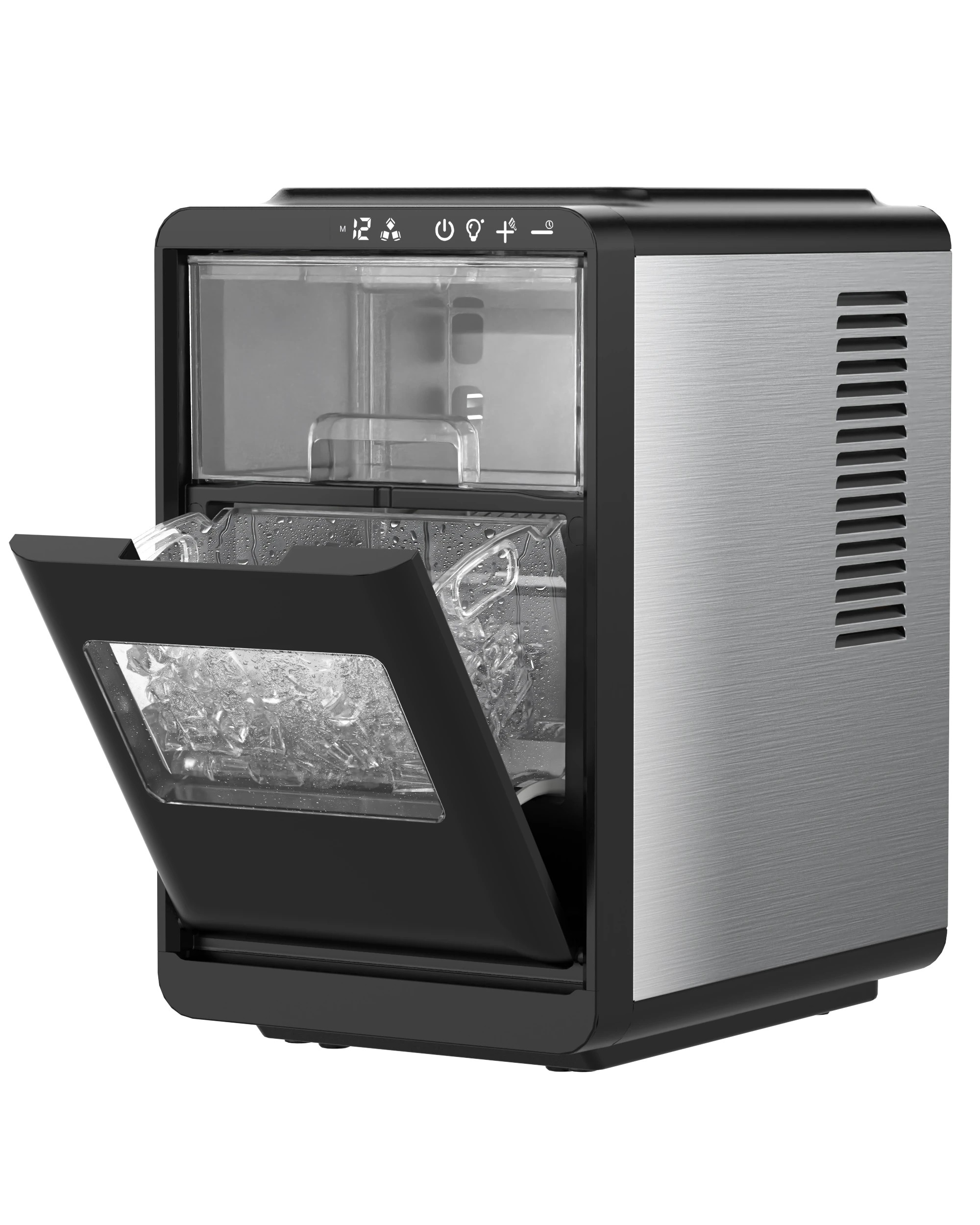 1 Advwin Crescent Ice Maker, 12kg/day Countertop Ice Machine With Adjustable Ice Thickness, 15-min Cycle Ice Maker, 1 of 7