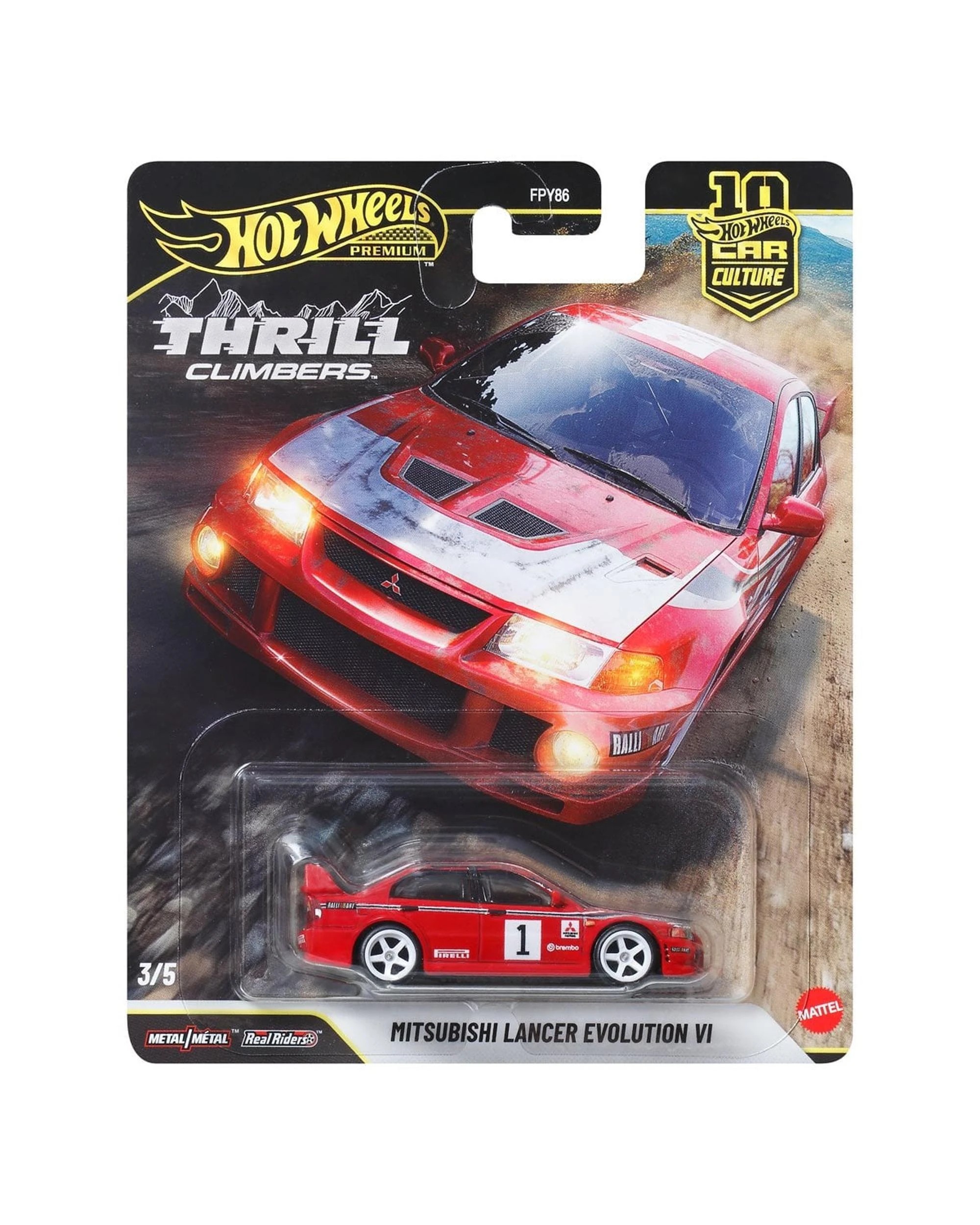 1 Hot Wheels Premium Car Culture Thrill Climbers Mitsubishi Lancer Evolution VI Diecast Vehicle, 1 of 1