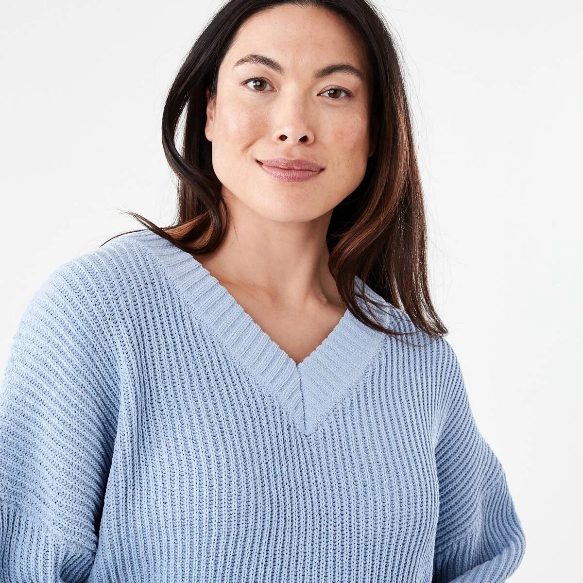 4 Chenille V-Neck Jumper HERON, 4 of 5