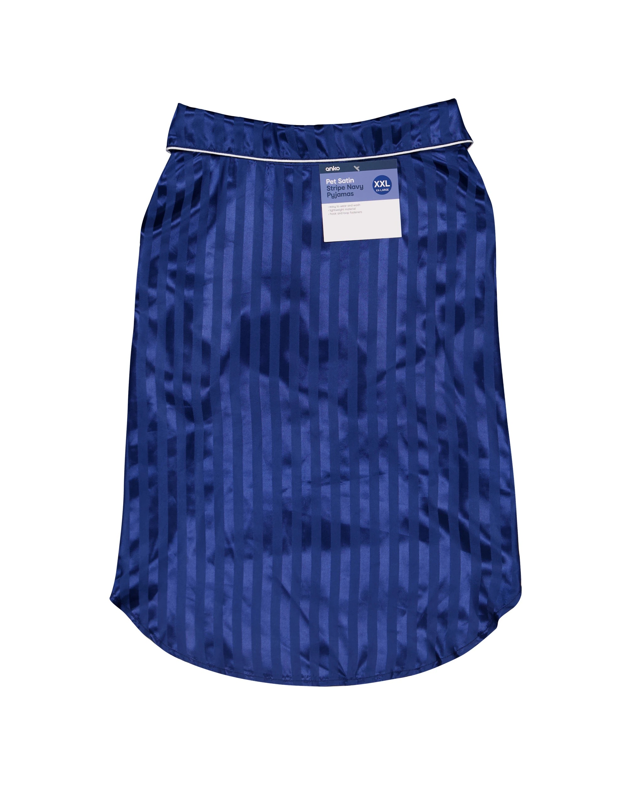 9 Pet Satin Stripe Pyjamas - Extra Extra Large, Navy, 9 of 9