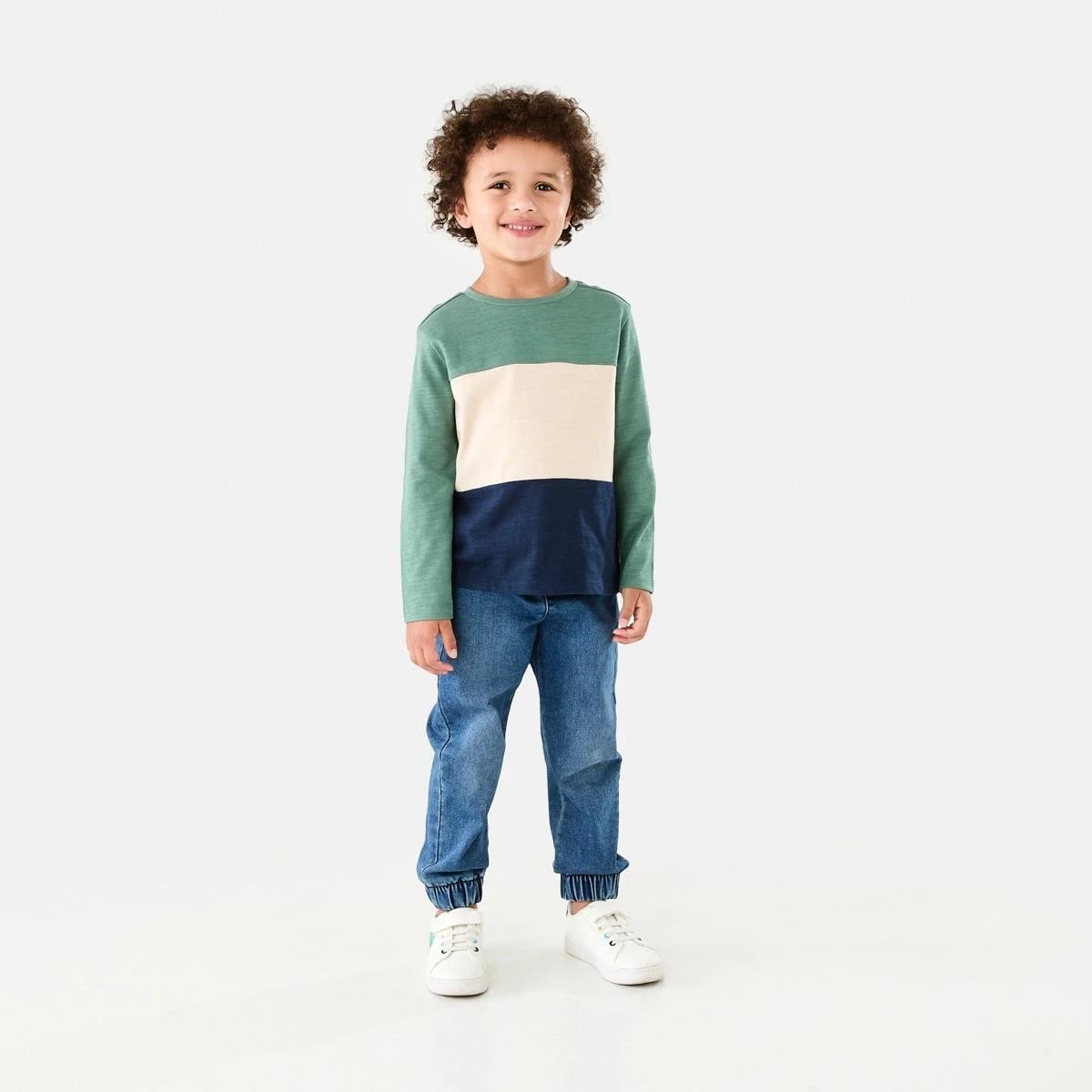 5 Long Sleeve Panel T-shirt Pine Green, 5 of 8