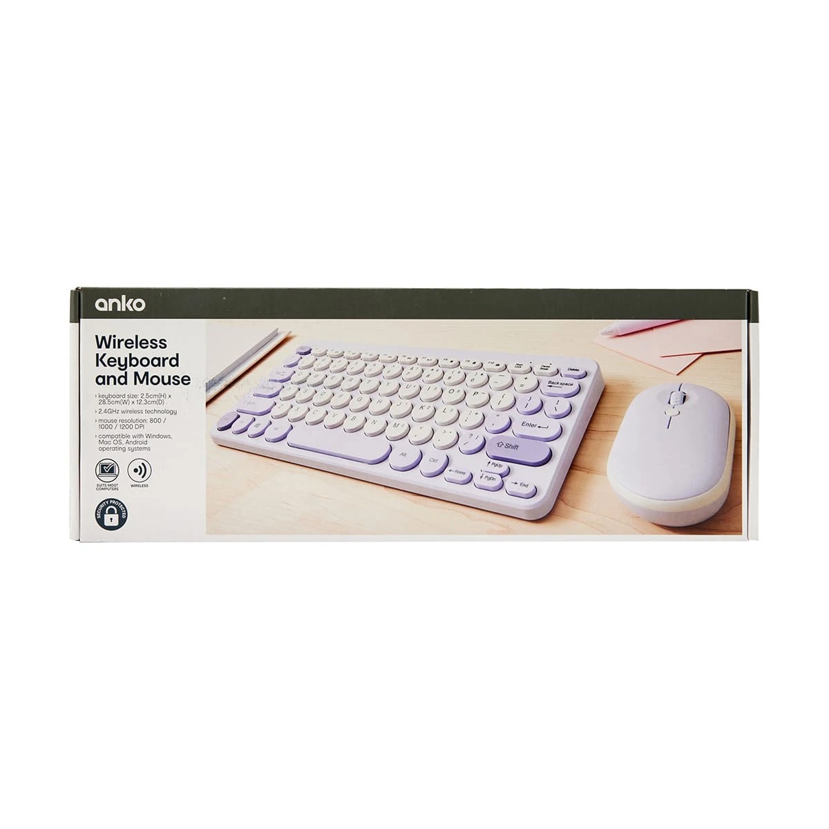 8 Wireless Keyboard and Mouse - Lavendar, 8 of 9