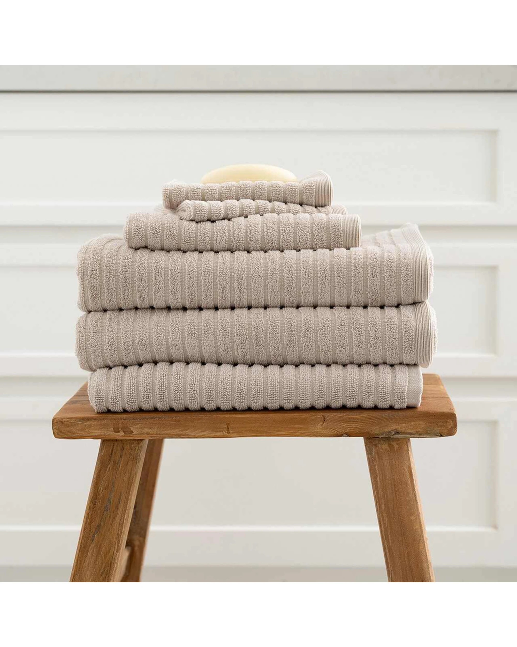 4 Canningvale Alessia Cotton Bamboo Rib Towel Set 6pc Latte - Beige, 4 of 4