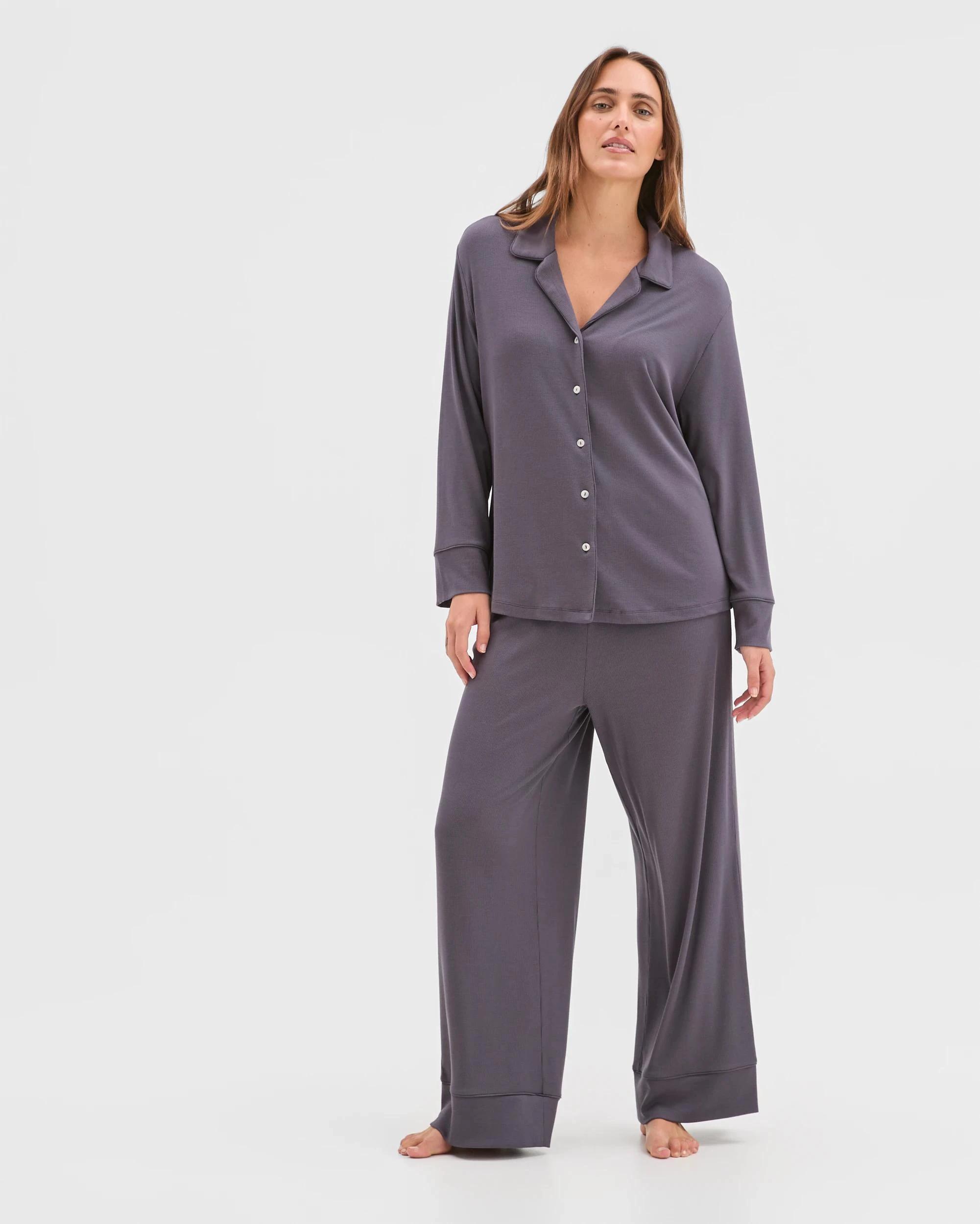 5 Target Woman Rib Wide Leg Sleep Pants CHARCOAL, 5 of 5