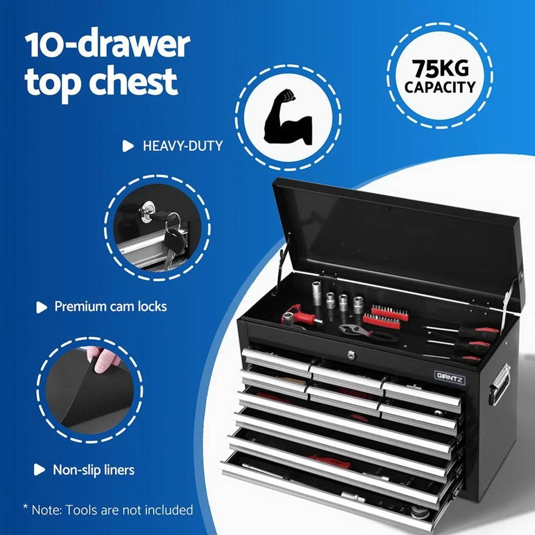 1 Giantz 15 Drawers Tool Chest Trolley Toolbox 2-in-1 Storage & - Multi, 1 of 5