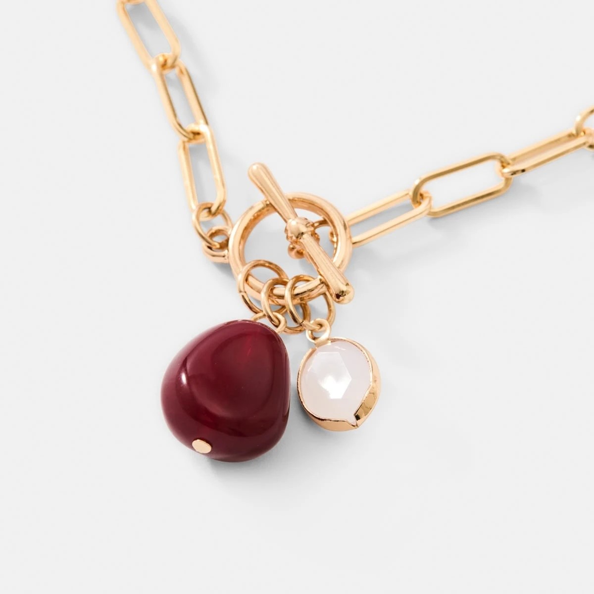 1 Link Necklace with Bead Charm - Gold Tone, 1 of 4