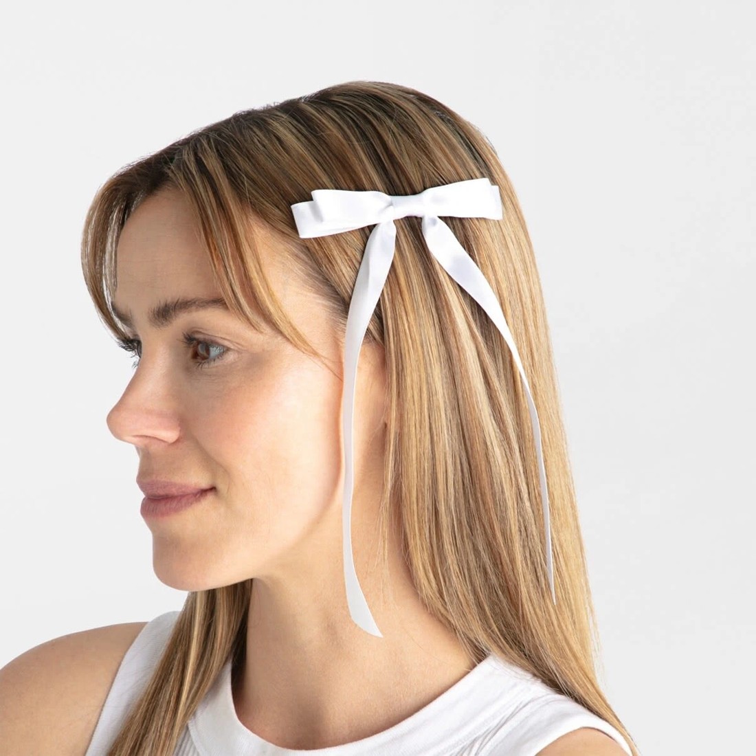 3 2 Pack White Bow Slide Hair Clips, 3 of 4