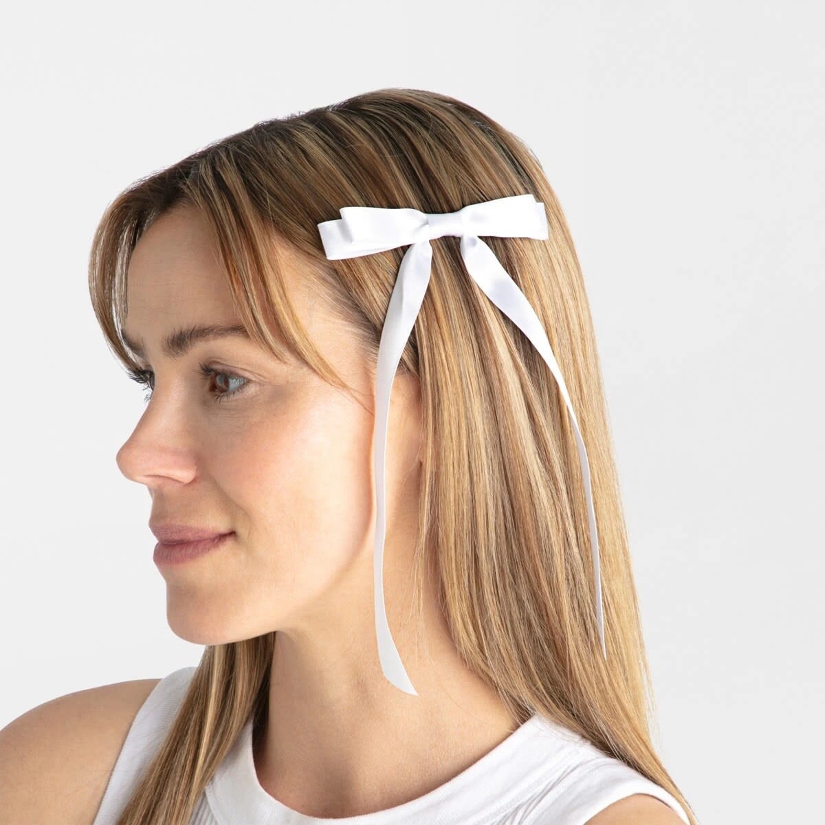 3 2 Pack White Bow Slide Hair Clips, 3 of 4