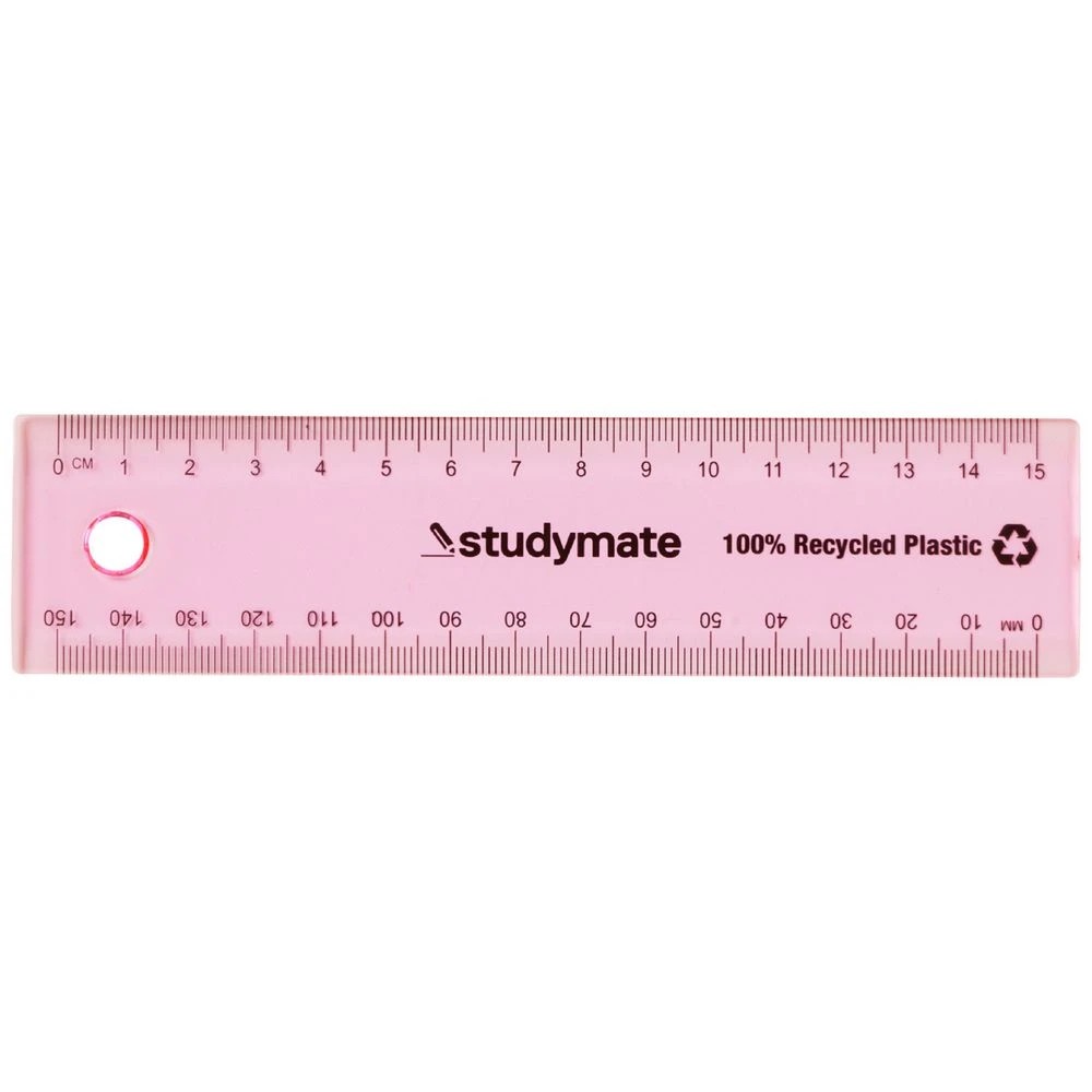 1 Studymate Ruler 15cm Fluoro Pink, 1 of 2