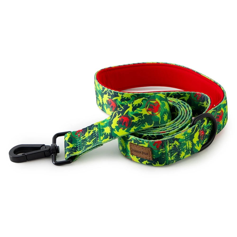 1 Jurassic Park - Camouflage Pet Lead - Green,Red, 1 of 3