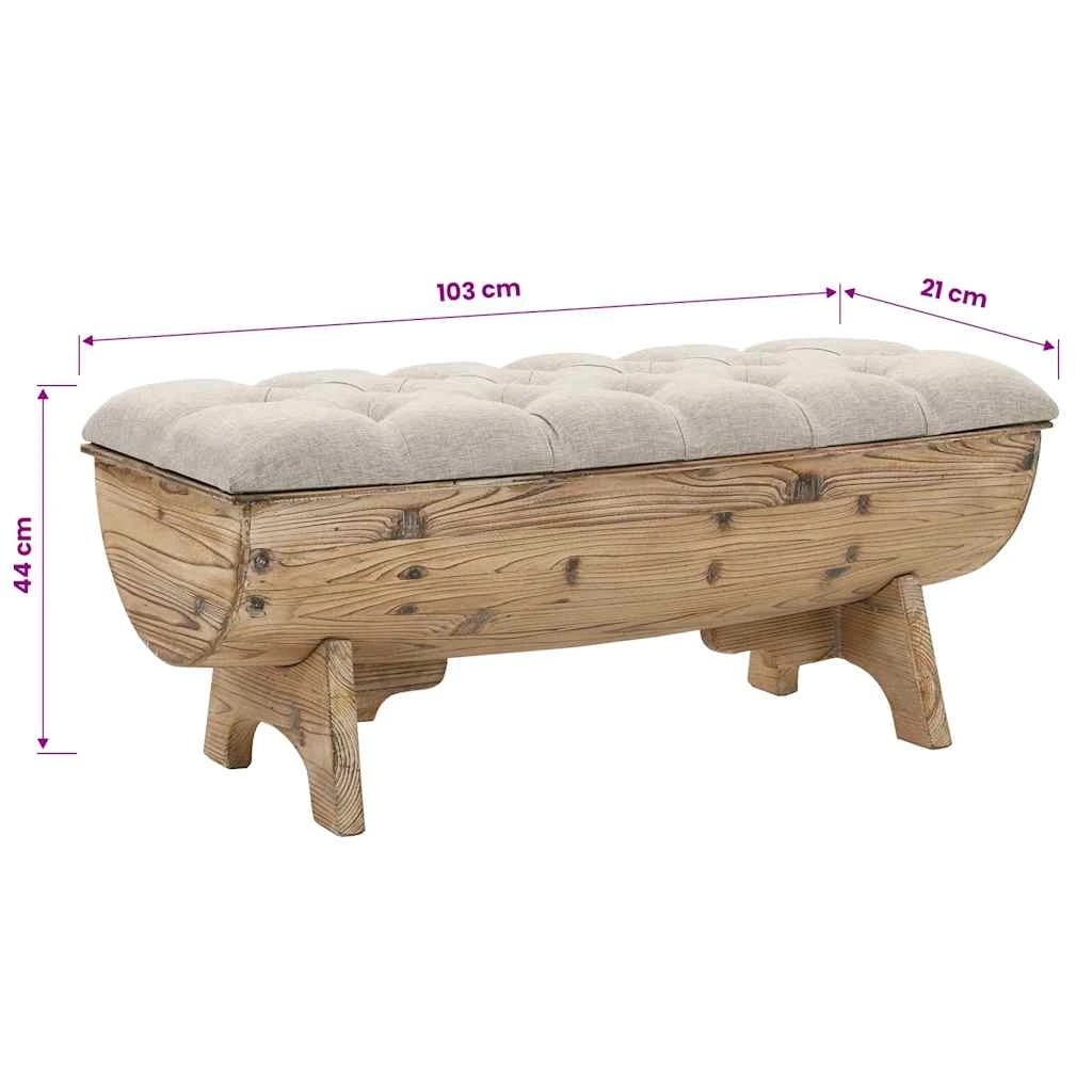7 vidaXL Storage Bench Wood - Beige, 7 of 7