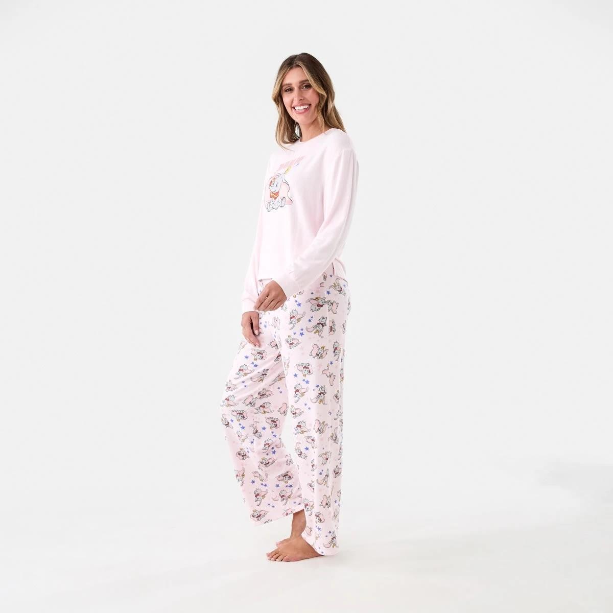 2 Dumbo License Long Sleeve Top and Pants Pyjama Set Dumbo Ydg, 2 of 7
