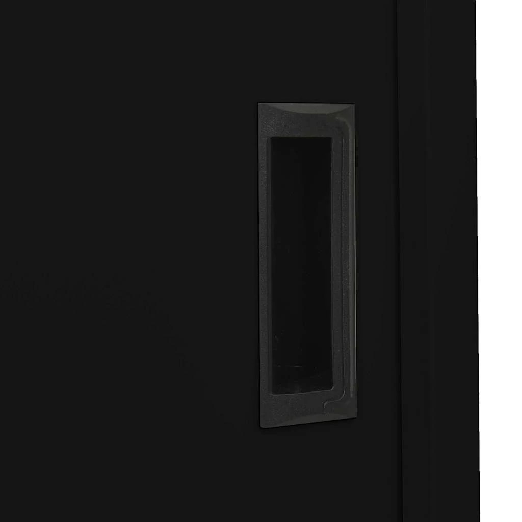 7 vidaXL Office cabinet Height-Adjustable Shelves - Black - Black, 7 of 10