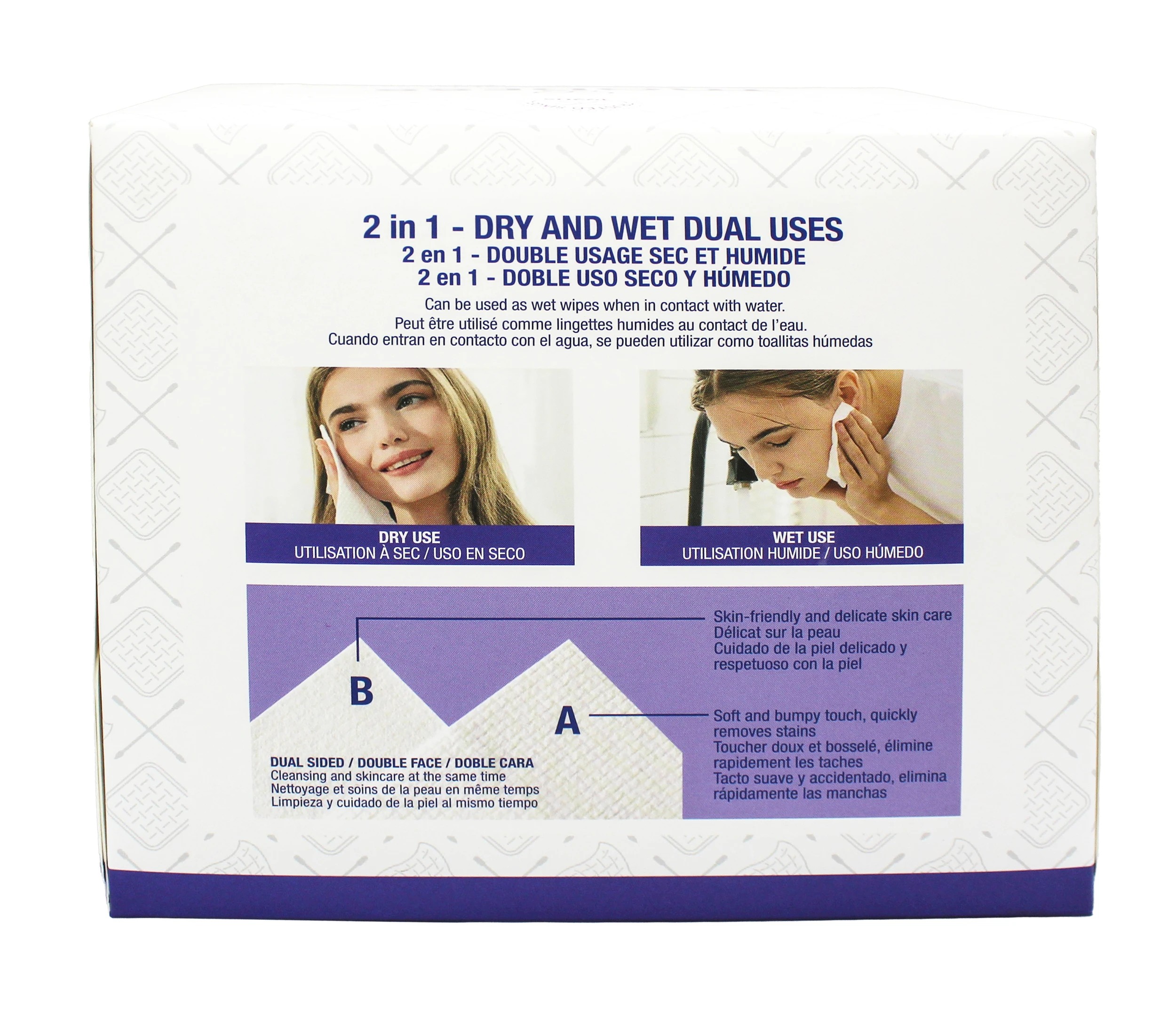 2 50 Pack Modess Disposable Dry Face Towels, 2 of 4