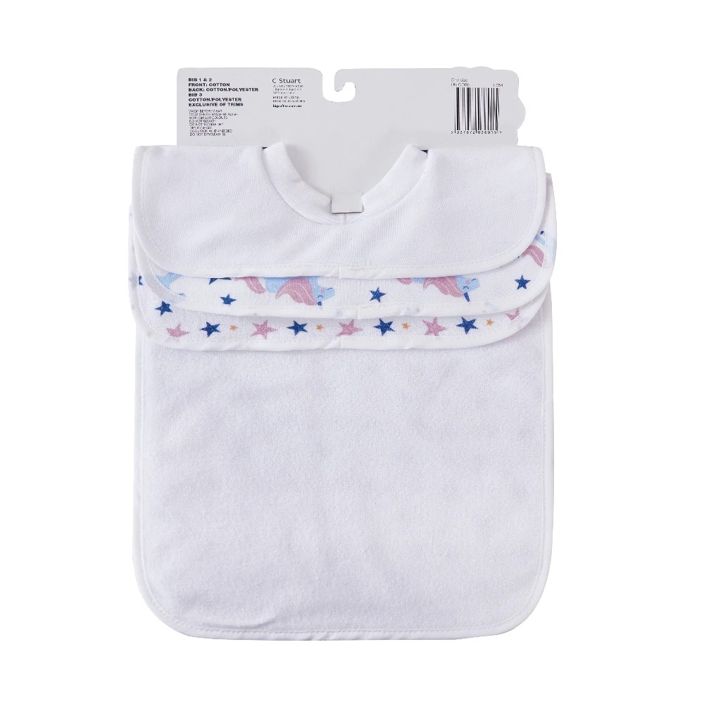 2 Big Softies 3 Pack Popover Bibs, Unicorn, 2 of 5