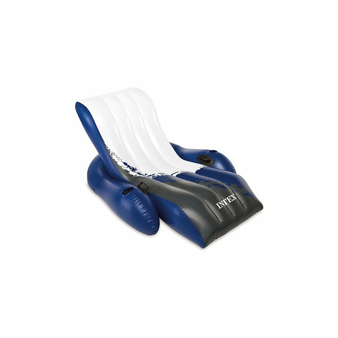 1 Intex 180cm Inflatable Floating Recliner Lounge Swimming Pool Float 15 Years Plus - Blue, 1 of 2