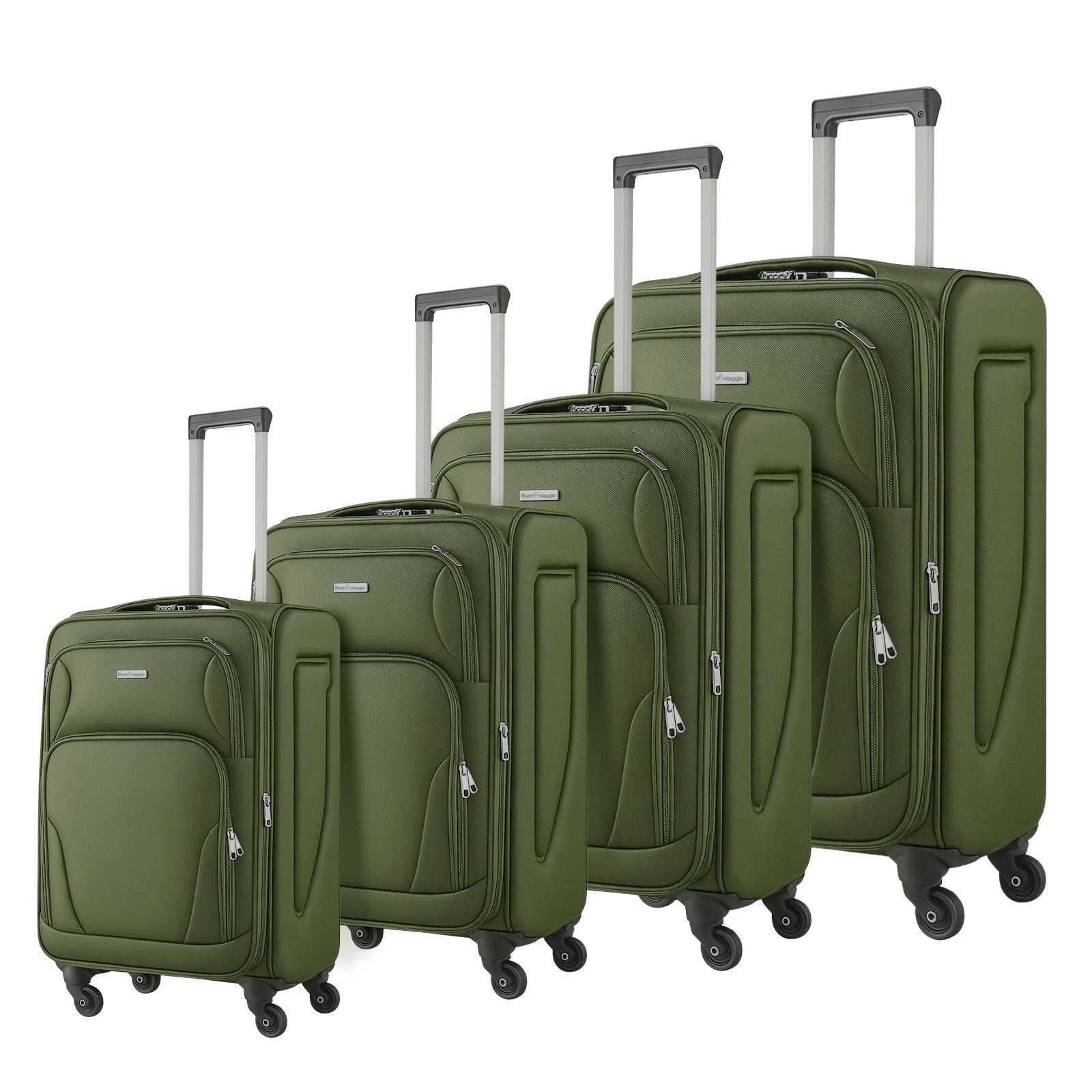 4 Buon Viaggio Soft Sided Expandable Luggage Suitcases Set 4 Piece Carry On Cabin Travelling Bags with TSA Lock, 4 of 6